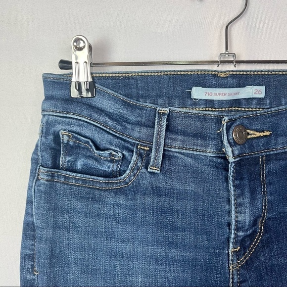 Levi's Dark Wash 710 Super Skinny Skinny Jeans 26 - Picture 5 of 8